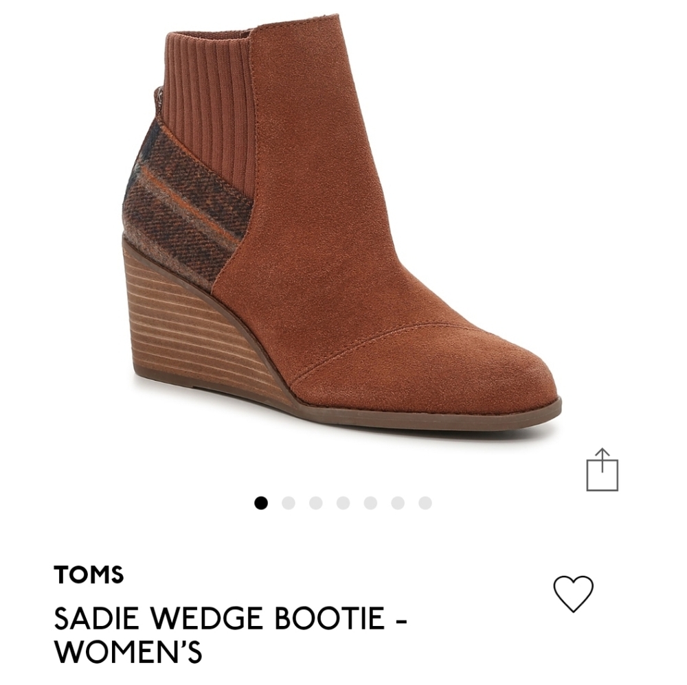 TOMS Sadie Wedge Bootie in Dark Brown